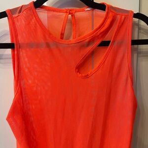 Gorgeous Orange Mesh Bodysuit! Great for Raves, Burning Man and Costumes